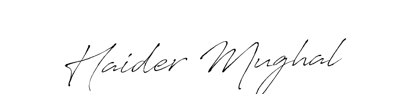 Haider Mughal stylish signature style. Best Handwritten Sign (Antro_Vectra) for my name. Handwritten Signature Collection Ideas for my name Haider Mughal. Haider Mughal signature style 6 images and pictures png