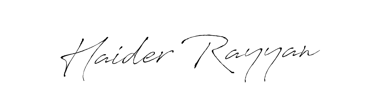 Haider Rayyan stylish signature style. Best Handwritten Sign (Antro_Vectra) for my name. Handwritten Signature Collection Ideas for my name Haider Rayyan. Haider Rayyan signature style 6 images and pictures png