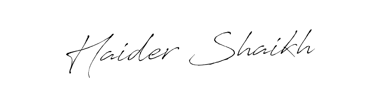 It looks lik you need a new signature style for name Haider Shaikh. Design unique handwritten (Antro_Vectra) signature with our free signature maker in just a few clicks. Haider Shaikh signature style 6 images and pictures png