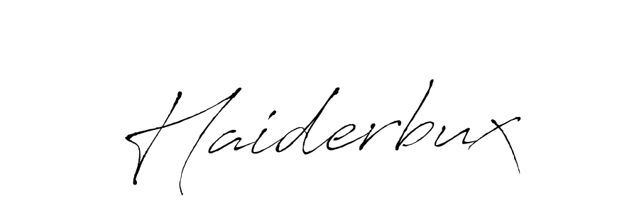 Design your own signature with our free online signature maker. With this signature software, you can create a handwritten (Antro_Vectra) signature for name Haiderbux. Haiderbux signature style 6 images and pictures png