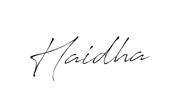 Use a signature maker to create a handwritten signature online. With this signature software, you can design (Antro_Vectra) your own signature for name Haidha. Haidha signature style 6 images and pictures png