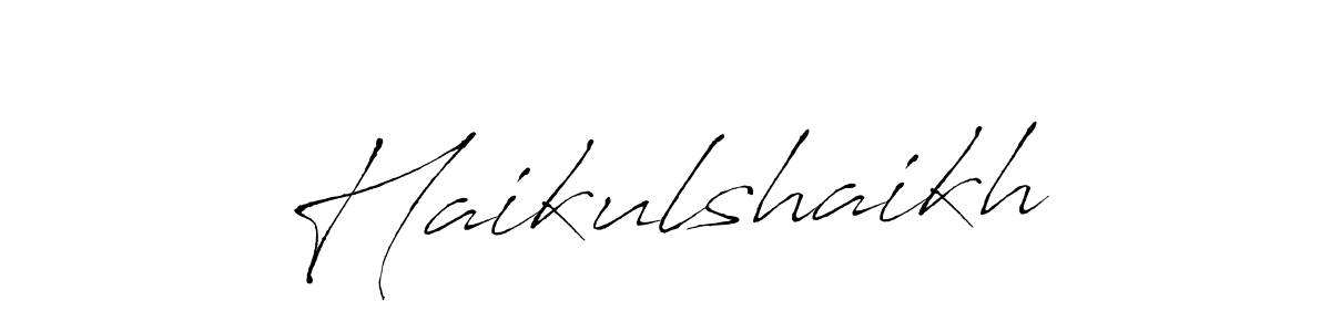Create a beautiful signature design for name Haikulshaikh. With this signature (Antro_Vectra) fonts, you can make a handwritten signature for free. Haikulshaikh signature style 6 images and pictures png