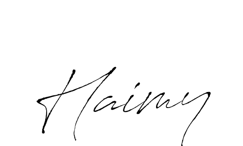 Use a signature maker to create a handwritten signature online. With this signature software, you can design (Antro_Vectra) your own signature for name Haimy. Haimy signature style 6 images and pictures png