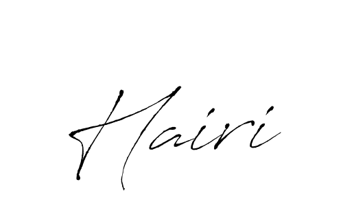Use a signature maker to create a handwritten signature online. With this signature software, you can design (Antro_Vectra) your own signature for name Hairi. Hairi signature style 6 images and pictures png