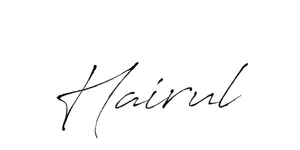 How to make Hairul signature? Antro_Vectra is a professional autograph style. Create handwritten signature for Hairul name. Hairul signature style 6 images and pictures png