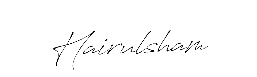 Hairulsham stylish signature style. Best Handwritten Sign (Antro_Vectra) for my name. Handwritten Signature Collection Ideas for my name Hairulsham. Hairulsham signature style 6 images and pictures png