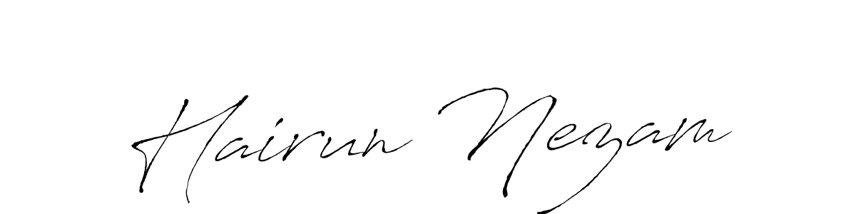 How to make Hairun Nezam name signature. Use Antro_Vectra style for creating short signs online. This is the latest handwritten sign. Hairun Nezam signature style 6 images and pictures png