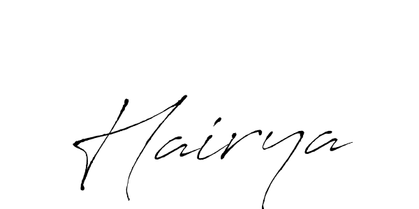 Use a signature maker to create a handwritten signature online. With this signature software, you can design (Antro_Vectra) your own signature for name Hairya. Hairya signature style 6 images and pictures png