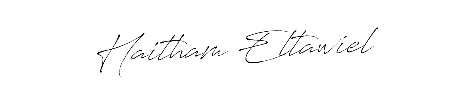 How to make Haitham Eltawiel signature? Antro_Vectra is a professional autograph style. Create handwritten signature for Haitham Eltawiel name. Haitham Eltawiel signature style 6 images and pictures png