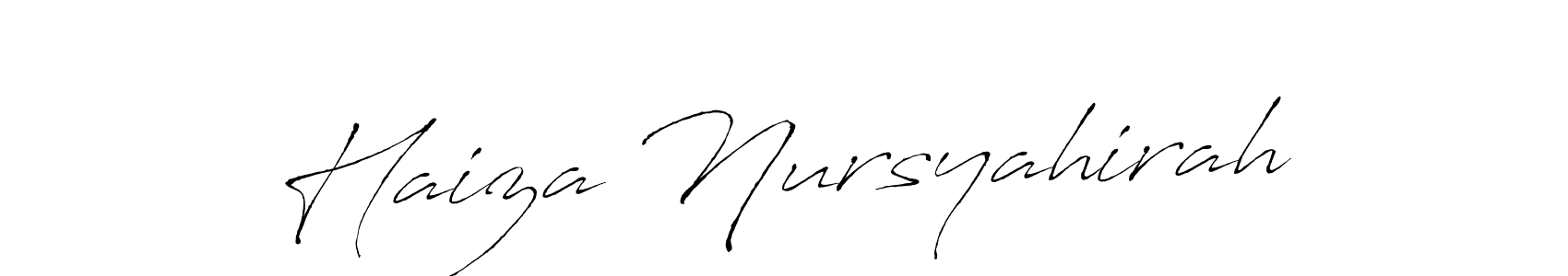 It looks lik you need a new signature style for name Haiza Nursyahirah. Design unique handwritten (Antro_Vectra) signature with our free signature maker in just a few clicks. Haiza Nursyahirah signature style 6 images and pictures png