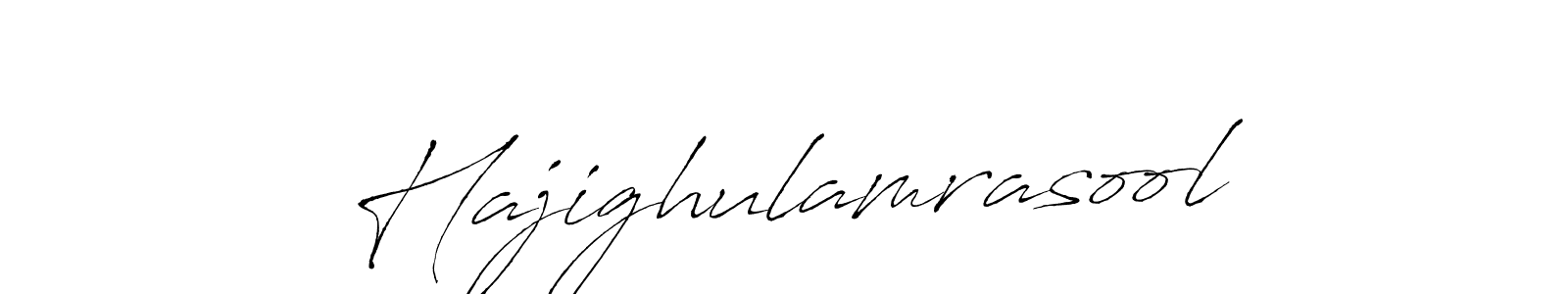 Antro_Vectra is a professional signature style that is perfect for those who want to add a touch of class to their signature. It is also a great choice for those who want to make their signature more unique. Get Hajighulamrasool name to fancy signature for free. Hajighulamrasool signature style 6 images and pictures png