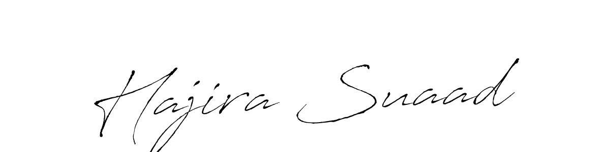 Similarly Antro_Vectra is the best handwritten signature design. Signature creator online .You can use it as an online autograph creator for name Hajira Suaad. Hajira Suaad signature style 6 images and pictures png
