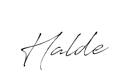 Halde stylish signature style. Best Handwritten Sign (Antro_Vectra) for my name. Handwritten Signature Collection Ideas for my name Halde. Halde signature style 6 images and pictures png