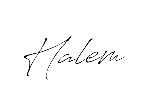 Use a signature maker to create a handwritten signature online. With this signature software, you can design (Antro_Vectra) your own signature for name Halem. Halem signature style 6 images and pictures png