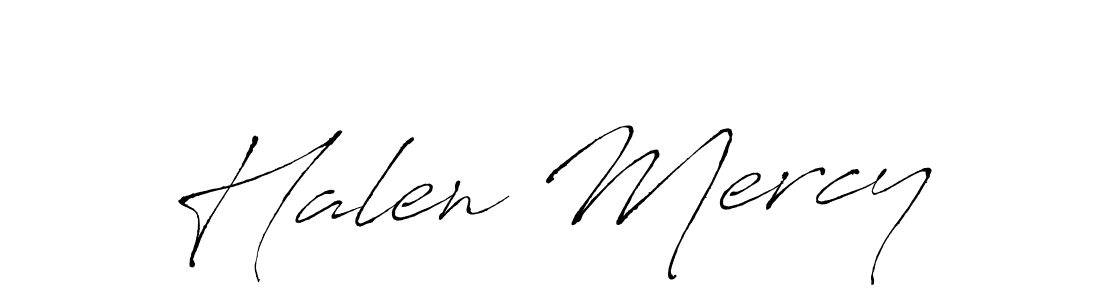 Halen Mercy stylish signature style. Best Handwritten Sign (Antro_Vectra) for my name. Handwritten Signature Collection Ideas for my name Halen Mercy. Halen Mercy signature style 6 images and pictures png