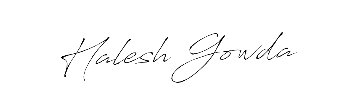 Also we have Halesh Gowda name is the best signature style. Create professional handwritten signature collection using Antro_Vectra autograph style. Halesh Gowda signature style 6 images and pictures png