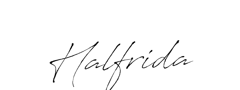 Make a beautiful signature design for name Halfrida. With this signature (Antro_Vectra) style, you can create a handwritten signature for free. Halfrida signature style 6 images and pictures png