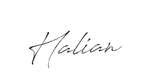 Design your own signature with our free online signature maker. With this signature software, you can create a handwritten (Antro_Vectra) signature for name Halian. Halian signature style 6 images and pictures png