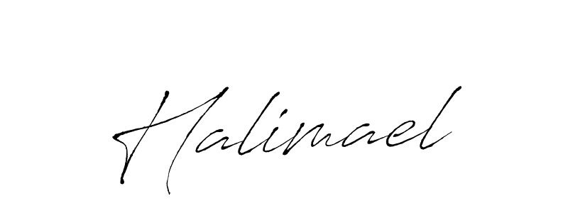 Design your own signature with our free online signature maker. With this signature software, you can create a handwritten (Antro_Vectra) signature for name Halimael. Halimael signature style 6 images and pictures png