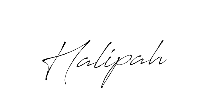 Design your own signature with our free online signature maker. With this signature software, you can create a handwritten (Antro_Vectra) signature for name Halipah. Halipah signature style 6 images and pictures png