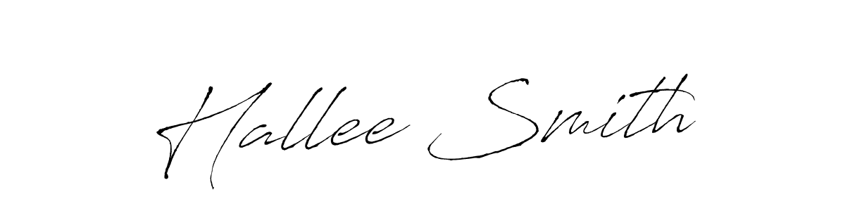 Make a beautiful signature design for name Hallee Smith. With this signature (Antro_Vectra) style, you can create a handwritten signature for free. Hallee Smith signature style 6 images and pictures png