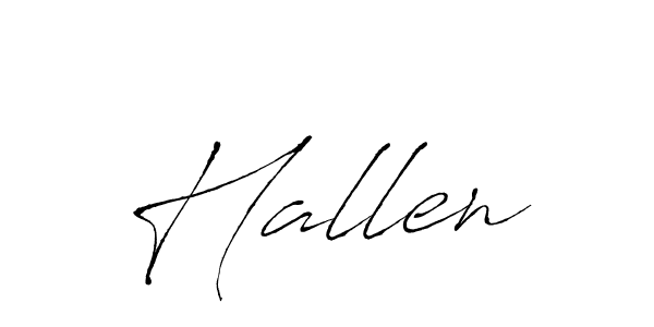 Create a beautiful signature design for name Hallen. With this signature (Antro_Vectra) fonts, you can make a handwritten signature for free. Hallen signature style 6 images and pictures png