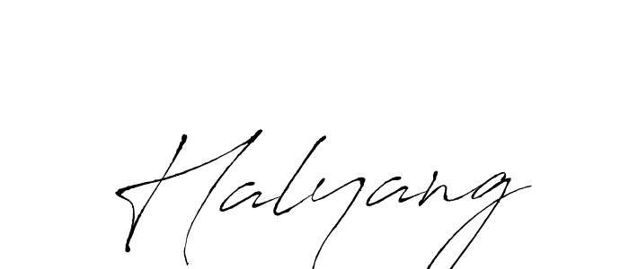 Make a beautiful signature design for name Halyang. With this signature (Antro_Vectra) style, you can create a handwritten signature for free. Halyang signature style 6 images and pictures png