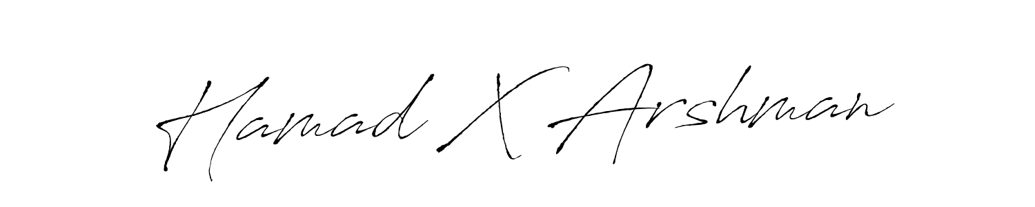 Antro_Vectra is a professional signature style that is perfect for those who want to add a touch of class to their signature. It is also a great choice for those who want to make their signature more unique. Get Hamad X Arshman name to fancy signature for free. Hamad X Arshman signature style 6 images and pictures png