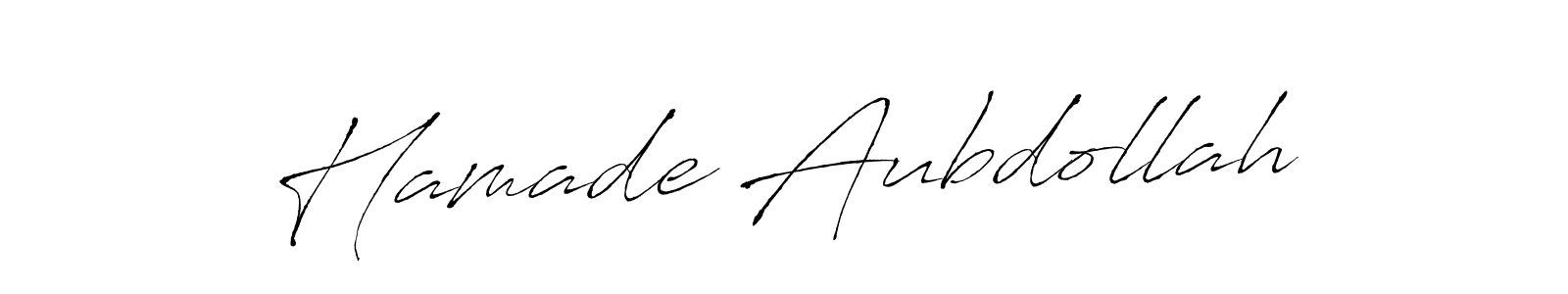 You can use this online signature creator to create a handwritten signature for the name Hamade Aubdollah. This is the best online autograph maker. Hamade Aubdollah signature style 6 images and pictures png