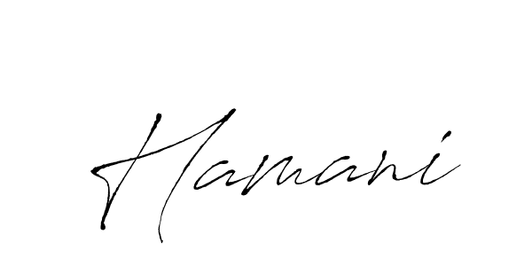 Use a signature maker to create a handwritten signature online. With this signature software, you can design (Antro_Vectra) your own signature for name Hamani. Hamani signature style 6 images and pictures png