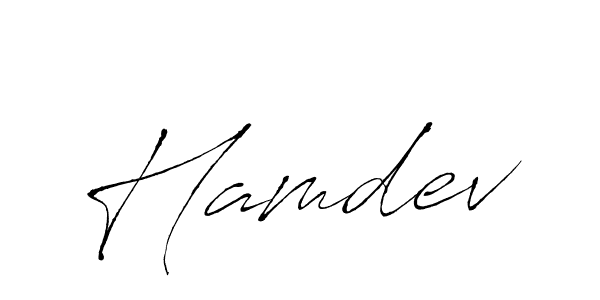 Similarly Antro_Vectra is the best handwritten signature design. Signature creator online .You can use it as an online autograph creator for name Hamdev. Hamdev signature style 6 images and pictures png