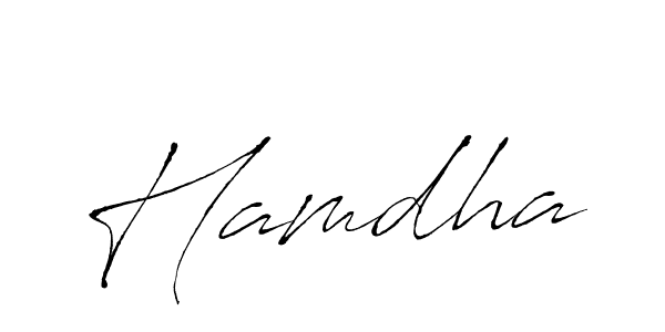 How to make Hamdha signature? Antro_Vectra is a professional autograph style. Create handwritten signature for Hamdha name. Hamdha signature style 6 images and pictures png