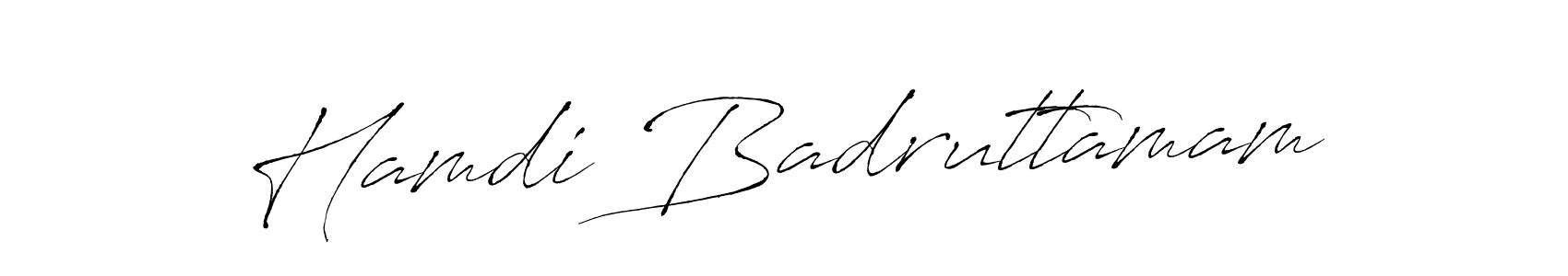 You should practise on your own different ways (Antro_Vectra) to write your name (Hamdi Badruttamam) in signature. don't let someone else do it for you. Hamdi Badruttamam signature style 6 images and pictures png