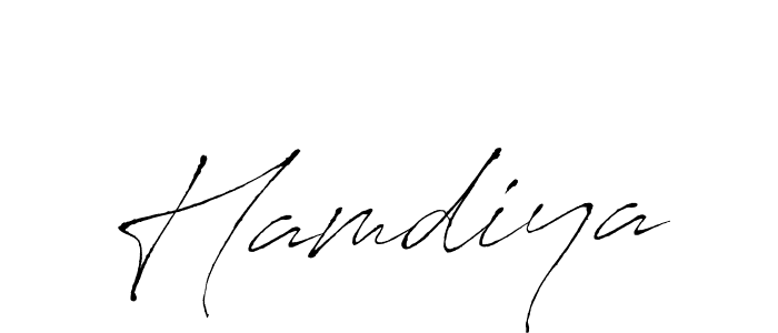 Make a beautiful signature design for name Hamdiya. With this signature (Antro_Vectra) style, you can create a handwritten signature for free. Hamdiya signature style 6 images and pictures png