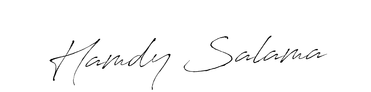 How to make Hamdy Salama name signature. Use Antro_Vectra style for creating short signs online. This is the latest handwritten sign. Hamdy Salama signature style 6 images and pictures png