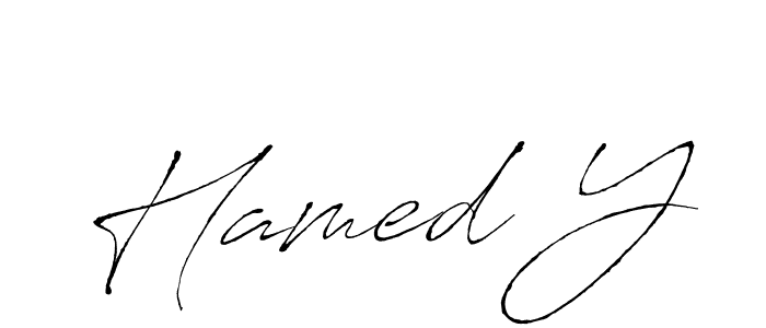 Design your own signature with our free online signature maker. With this signature software, you can create a handwritten (Antro_Vectra) signature for name Hamed Y. Hamed Y signature style 6 images and pictures png