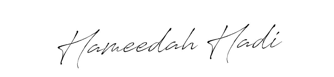 Antro_Vectra is a professional signature style that is perfect for those who want to add a touch of class to their signature. It is also a great choice for those who want to make their signature more unique. Get Hameedah Hadi name to fancy signature for free. Hameedah Hadi signature style 6 images and pictures png