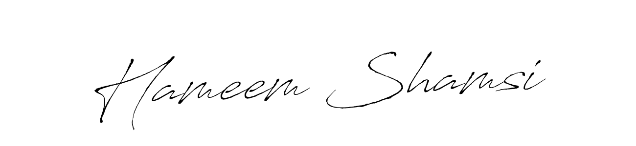 The best way (Antro_Vectra) to make a short signature is to pick only two or three words in your name. The name Hameem Shamsi include a total of six letters. For converting this name. Hameem Shamsi signature style 6 images and pictures png