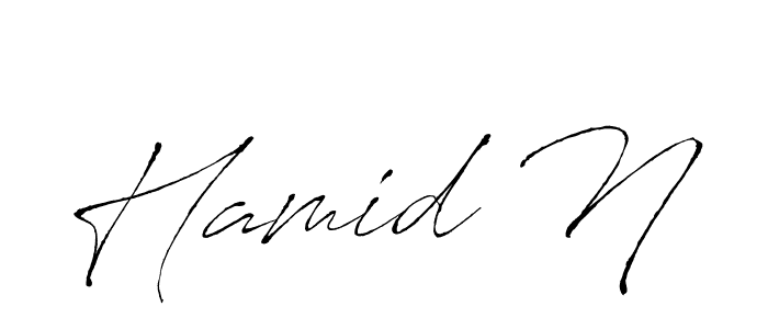 Hamid N stylish signature style. Best Handwritten Sign (Antro_Vectra) for my name. Handwritten Signature Collection Ideas for my name Hamid N. Hamid N signature style 6 images and pictures png