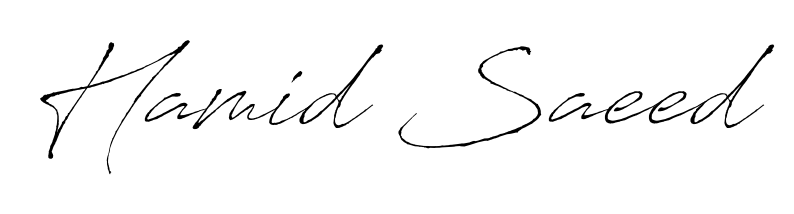 A timeless handwritten aesthetic for Hamid Saeed. The Antro_Vectra font gives your signature a handcrafted feel with natural curves. Hamid Saeed signature style 6 images and pictures png