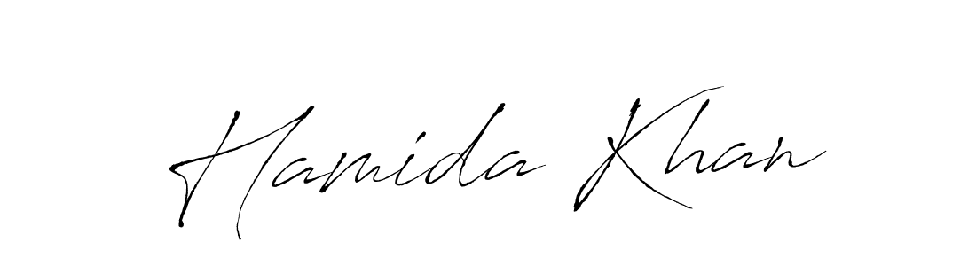 How to make Hamida Khan name signature. Use Antro_Vectra style for creating short signs online. This is the latest handwritten sign. Hamida Khan signature style 6 images and pictures png
