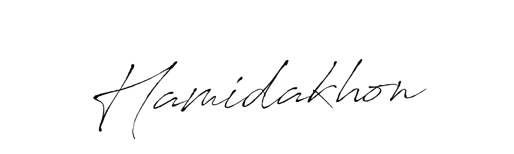 The best way (Antro_Vectra) to make a short signature is to pick only two or three words in your name. The name Hamidakhon include a total of six letters. For converting this name. Hamidakhon signature style 6 images and pictures png