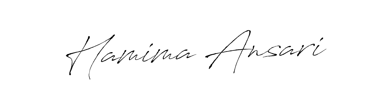 How to make Hamima Ansari name signature. Use Antro_Vectra style for creating short signs online. This is the latest handwritten sign. Hamima Ansari signature style 6 images and pictures png