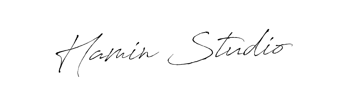 Use a signature maker to create a handwritten signature online. With this signature software, you can design (Antro_Vectra) your own signature for name Hamin Studio. Hamin Studio signature style 6 images and pictures png