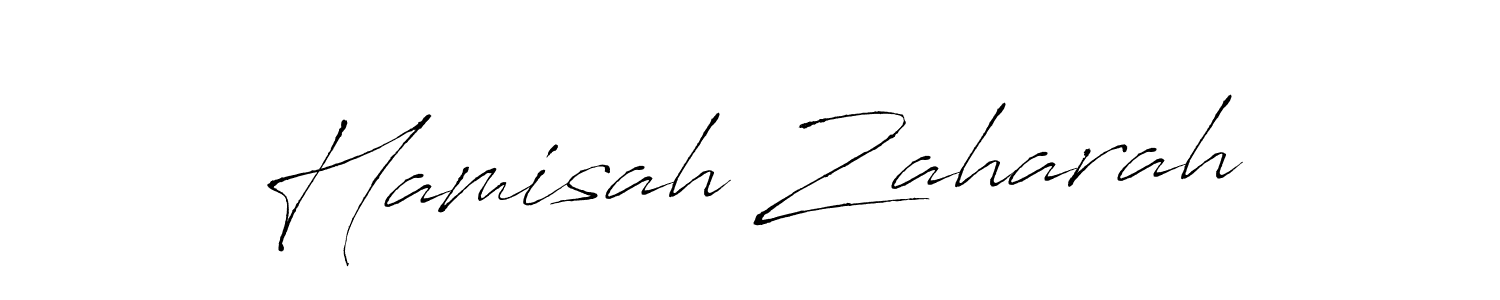 Create a beautiful signature design for name Hamisah Zaharah. With this signature (Antro_Vectra) fonts, you can make a handwritten signature for free. Hamisah Zaharah signature style 6 images and pictures png