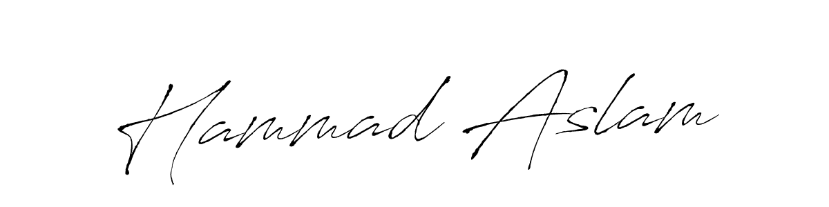 Make a beautiful signature design for name Hammad Aslam. With this signature (Antro_Vectra) style, you can create a handwritten signature for free. Hammad Aslam signature style 6 images and pictures png