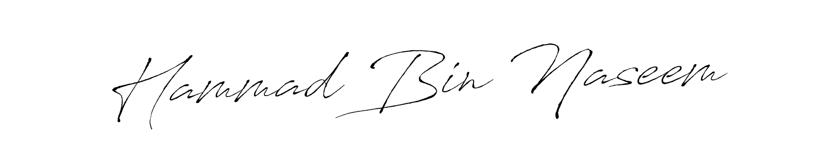 Make a beautiful signature design for name Hammad Bin Naseem. With this signature (Antro_Vectra) style, you can create a handwritten signature for free. Hammad Bin Naseem signature style 6 images and pictures png