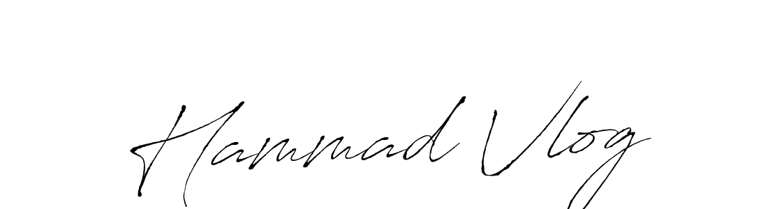 Design your own signature with our free online signature maker. With this signature software, you can create a handwritten (Antro_Vectra) signature for name Hammad Vlog. Hammad Vlog signature style 6 images and pictures png