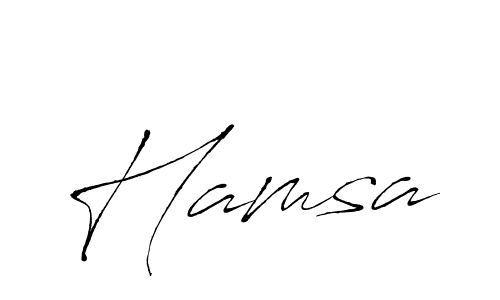 Design your own signature with our free online signature maker. With this signature software, you can create a handwritten (Antro_Vectra) signature for name Hamsa. Hamsa signature style 6 images and pictures png