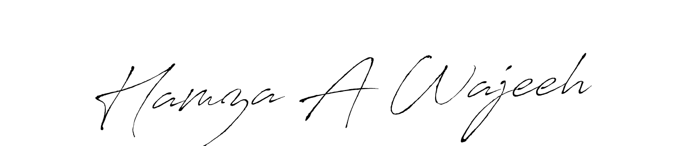This is the best signature style for the Hamza A Wajeeh name. Also you like these signature font (Antro_Vectra). Mix name signature. Hamza A Wajeeh signature style 6 images and pictures png